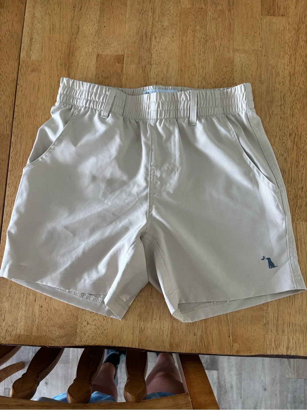 Local boy Kids Athletic Shorts in Light Gray with Elastic Waist